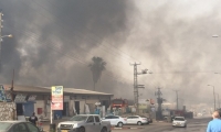 حريق قرب  ً حتسور ً بالشمال والشرطة تخلي المنطقة الصناعية من الجمهور